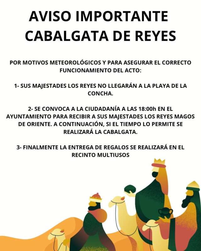 Modificación programa Reyes Magos Oropesa del Mar 2026