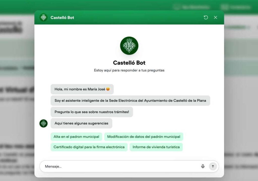 Asistente de IA en la sede electrónica de Castellón 2026