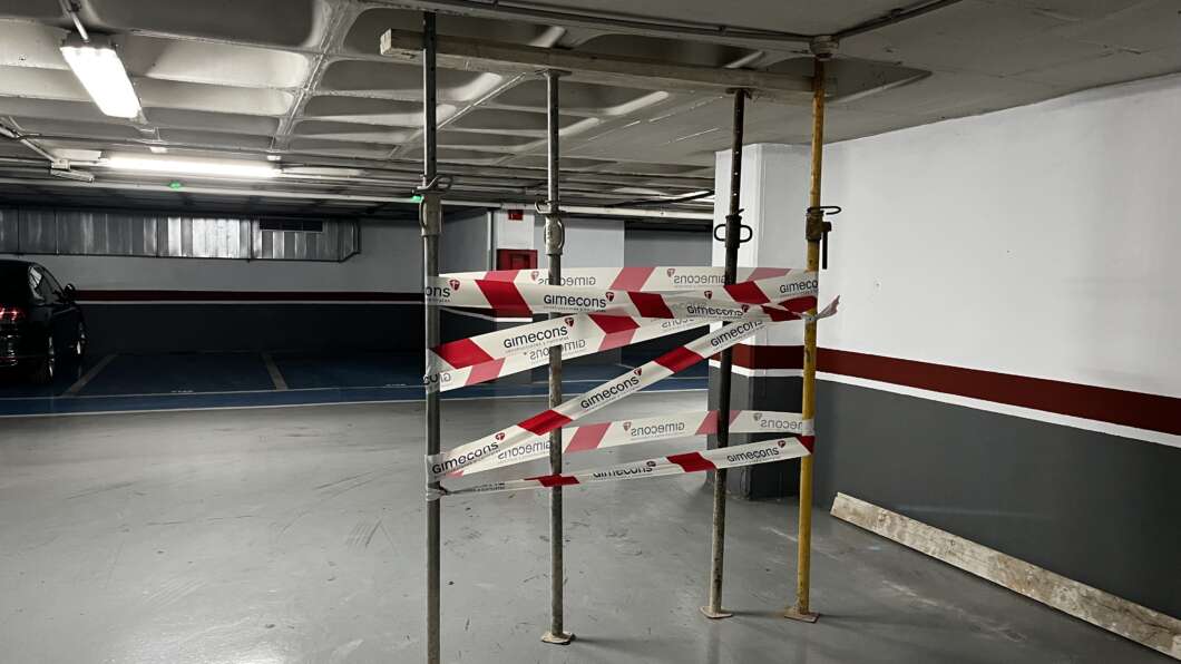 Apuntalamientos en el aparcamiento subterráneo de Santa Clara en Castellón 2026