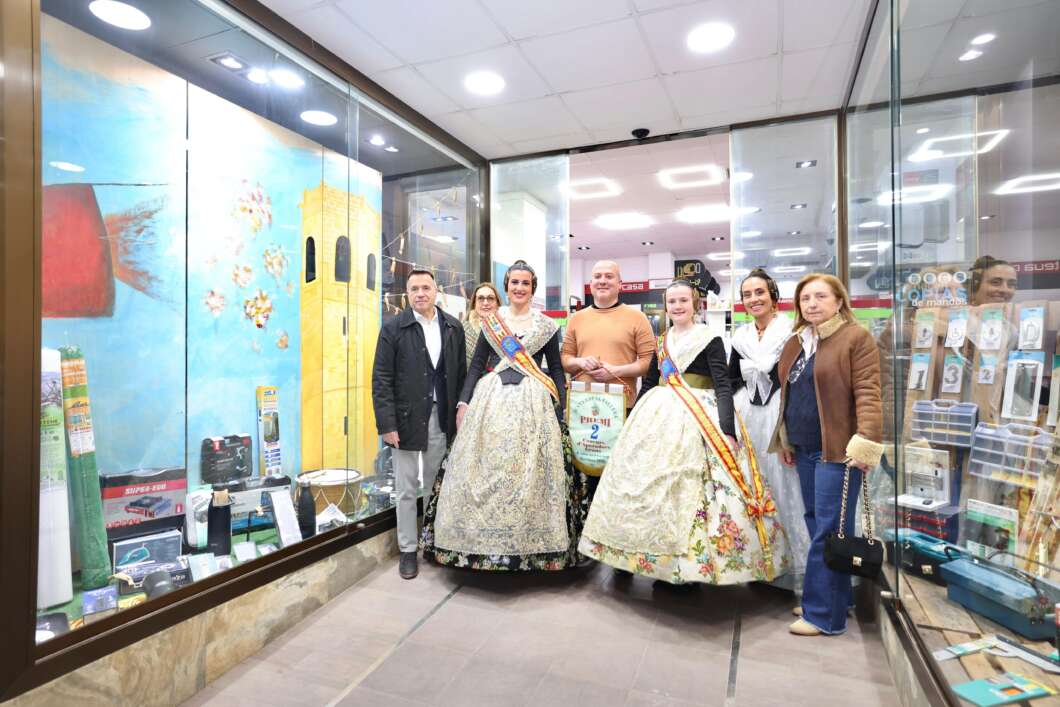 Burriana, Fallas, decoracio, escaparates,