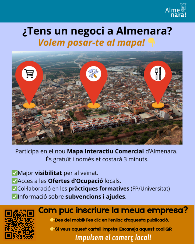 Almenara crearà un mapa interactiu per a donar visibilitat al comerç local