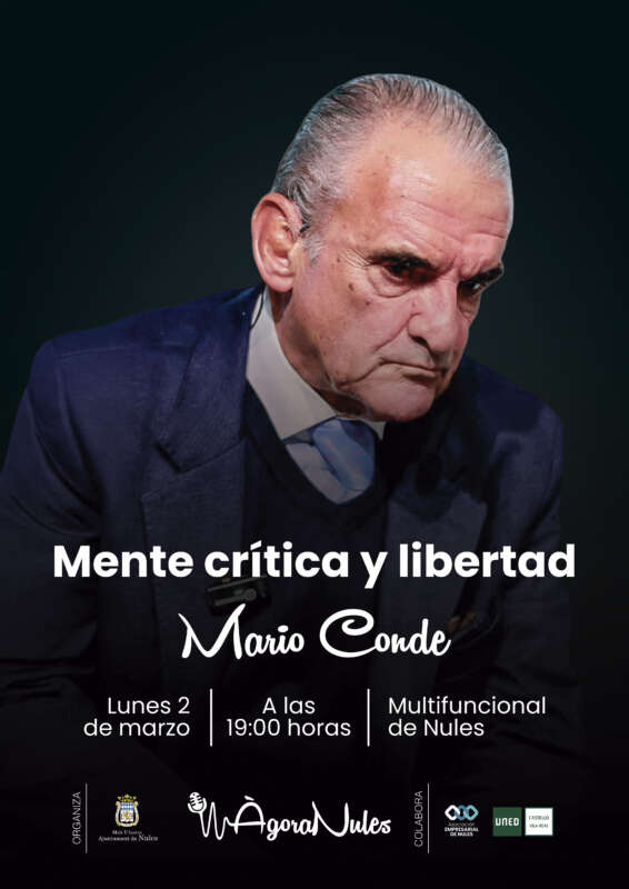 Mario Conde oferirà a Nules la conferència ‘Mente crítica y libertad’ dins del cicle Àgora