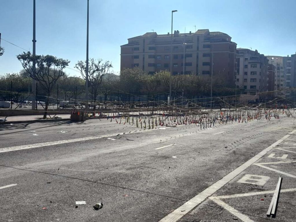 Montaje de la mascletà Global Focs 130326