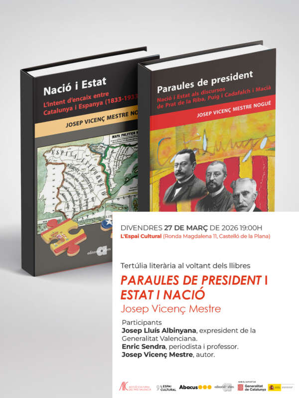 Josep Lluís Albinyana participarà en la tertúlia sobre Nació i Estat a Castelló