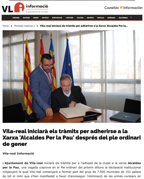 Alcaldes per la Pau. 2017. 10 Anys de Vila-real Informació.