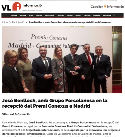 Benlloch en Madrid amb Porcelanosa 2017. 10 anys de Vila-rreal Informació
