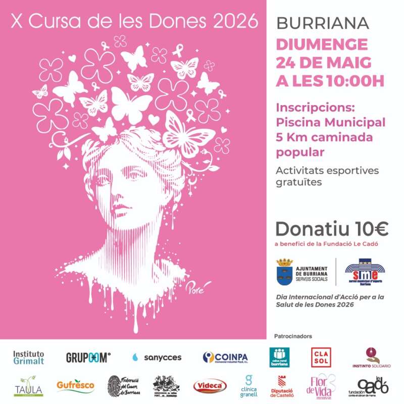 Burriana impulsa la X Cursa de les Dones amb un cartell solidari de Juan Poré