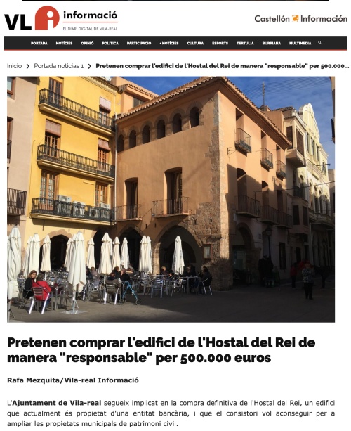 Compra de l'hostal del rei 2017. 10 anys vila-rea, Informació