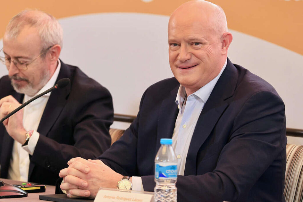 Antonio Rodríguez en la reunión de resultados de Consum.