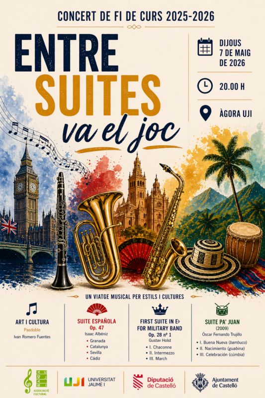 La Banda UJI tanca el curs amb un concert a l’Àgora ple de suites i ritmes internacionals