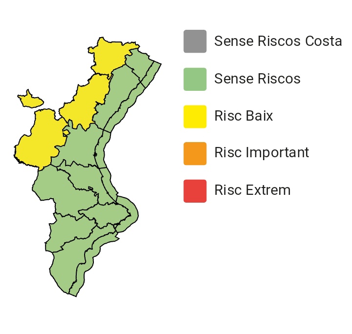 Alerta amarilla por lluvias y tormentas en el interior de Castellón