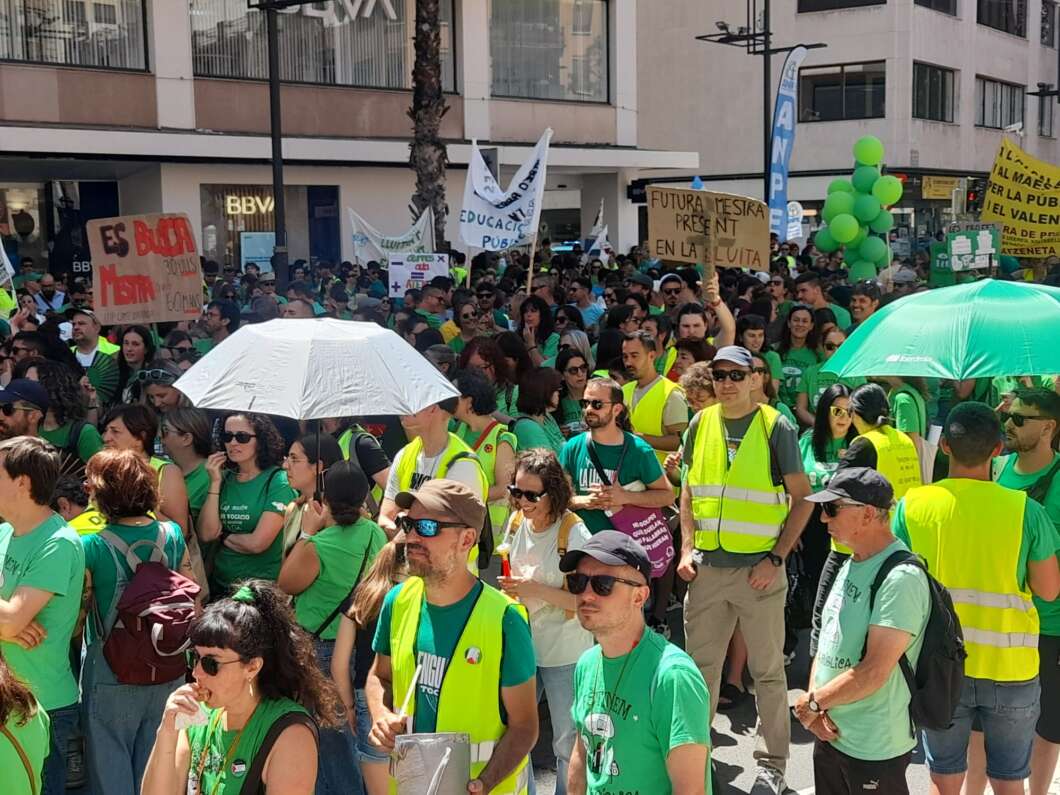 Concentración de educación en Castellón y huelga