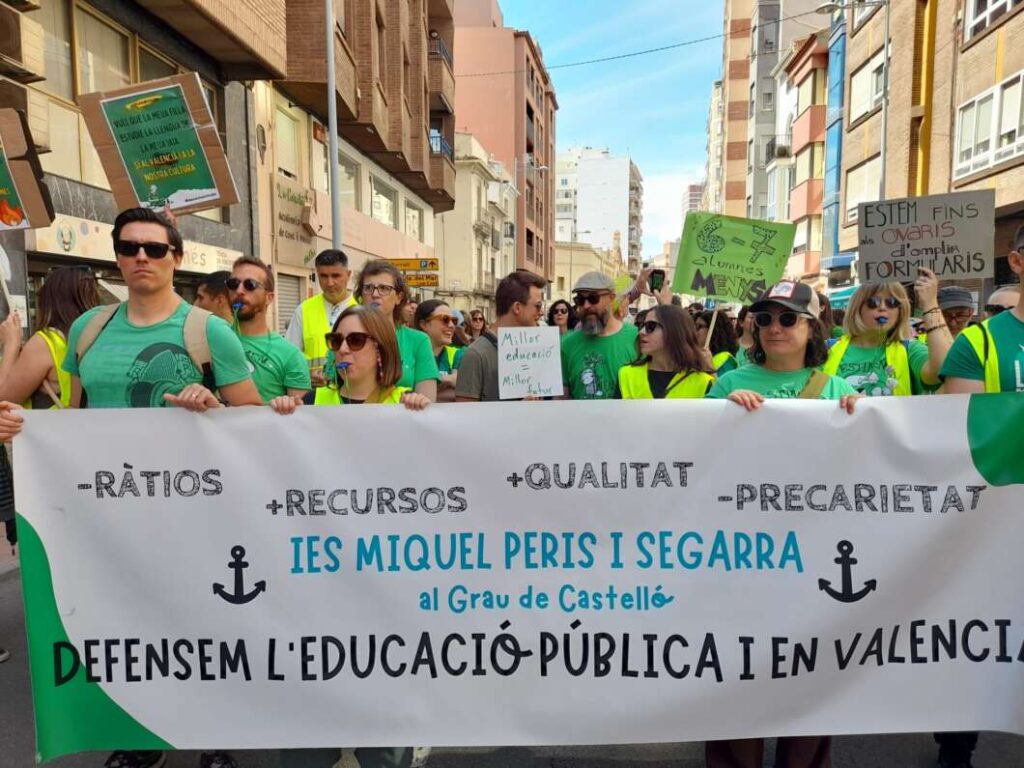 Huelga en educación y manifestación en Castelló