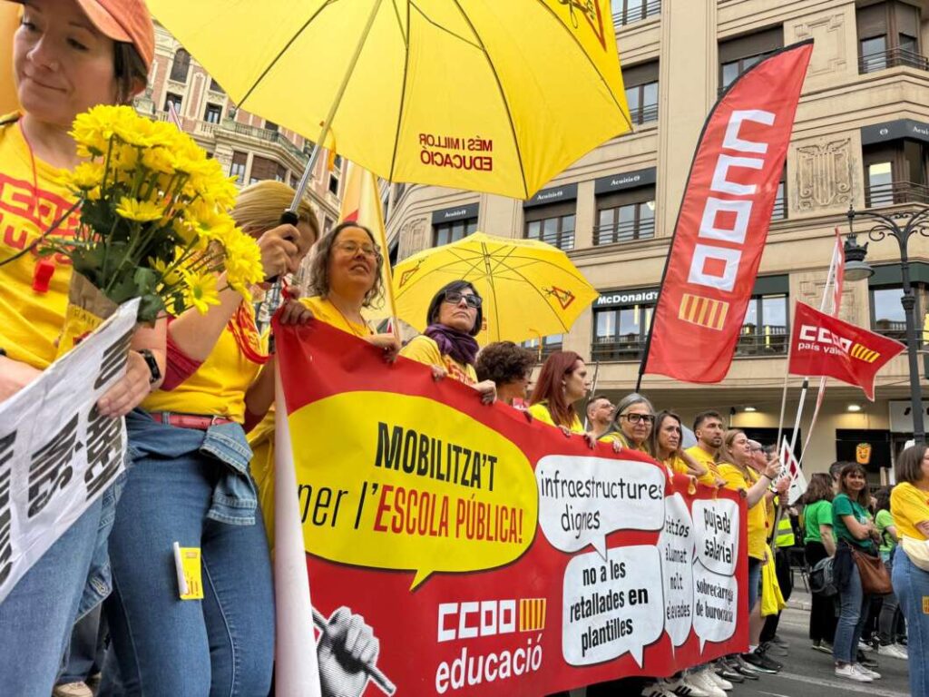 Manifestación en València por la educación pública