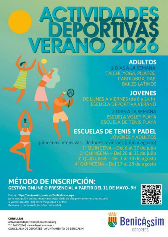 Benicàssim ofrece deporte gratuito en sus playas durante el verano