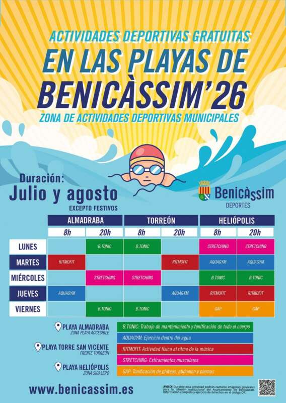 Benicàssim ofrece deporte gratuito en sus playas durante el verano