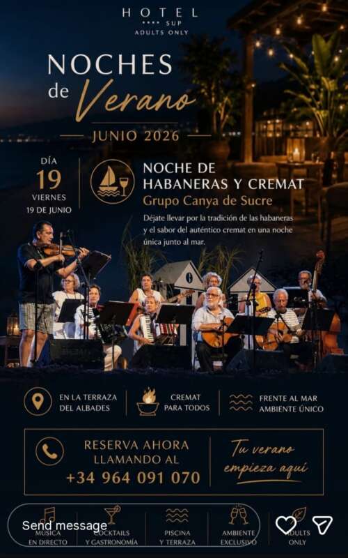Concierto de Canya de Sucre en el Hotel Albades de Benicàssim 2026