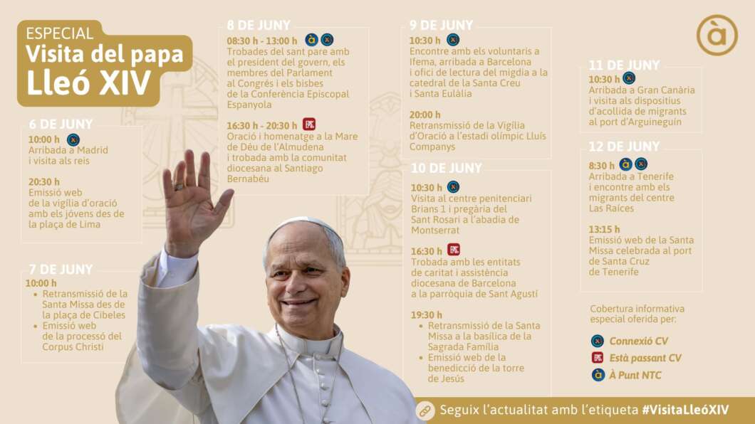 À Punt emet una cobertura especial de la visita del papa Lleó XIV a Espanya