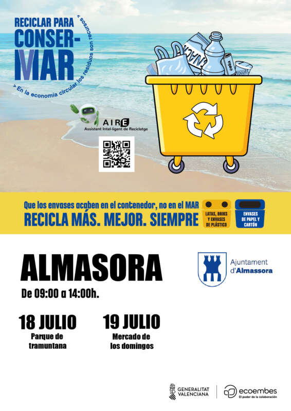 Almassora reforça el reciclatge a la platja amb la campanya ambiental Consermar