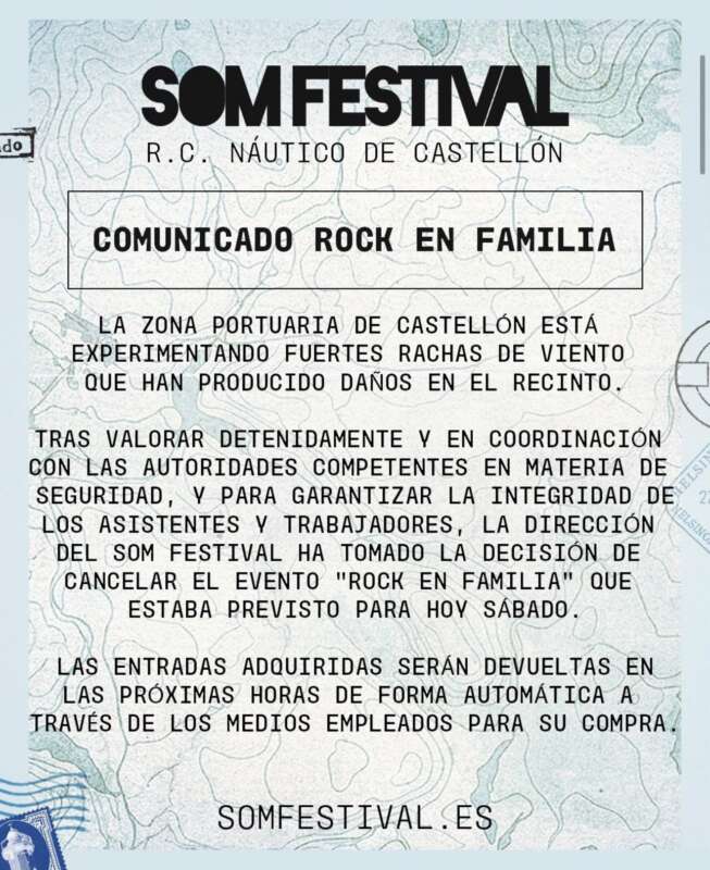 SOM Festival cancela su jornada por las fuertes rachas de viento