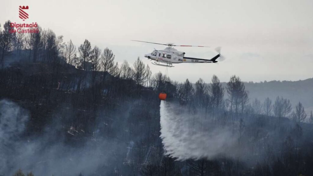 Los rayos desatan seis incendios forestales en Castellón en apenas unas horas