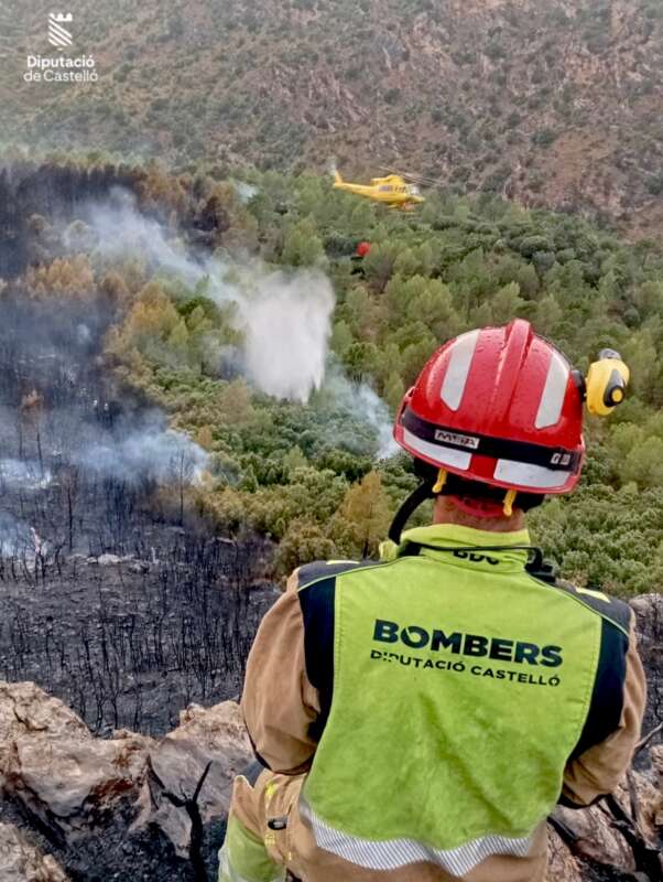 Los rayos desatan seis incendios forestales en Castellón en apenas unas horas