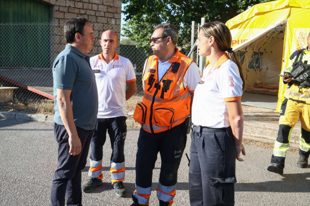 Juanfran Pérez Llorca en el PMA del incendio de Soneja