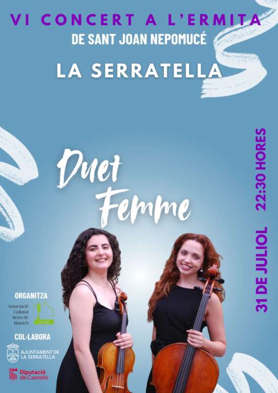 Duet Femme omplirà de música l’ermitori de la Serratella