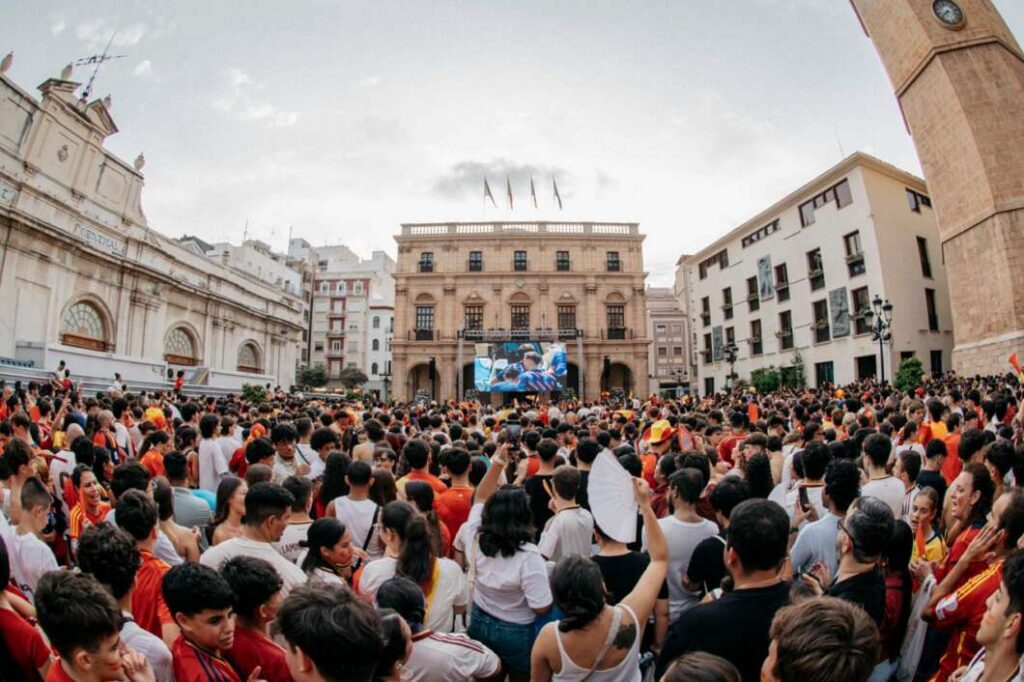 Final del mundial España Argentina en la plaza Mayor