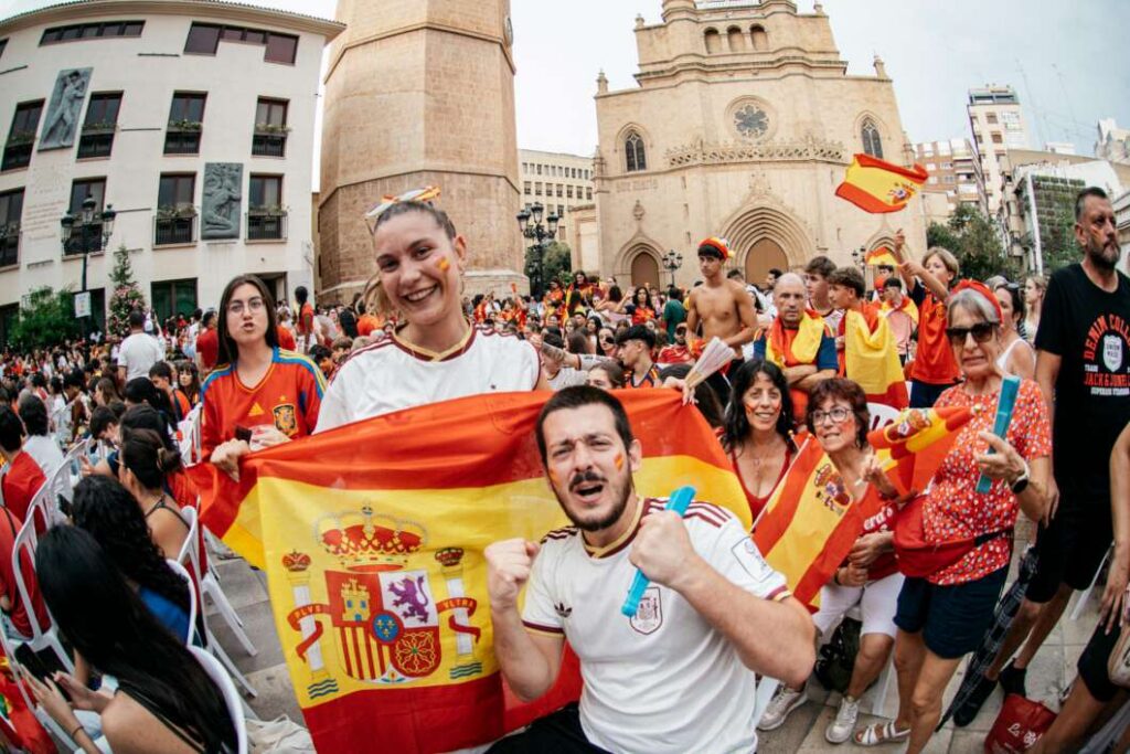 Final del mundial España Argentina en la plaza Mayor