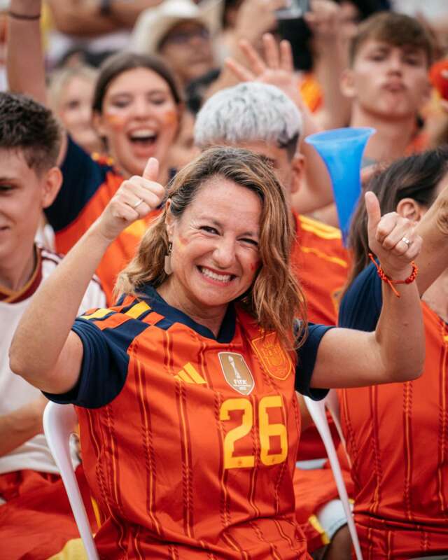 Final del mundial España Argentina en la plaza Mayor
