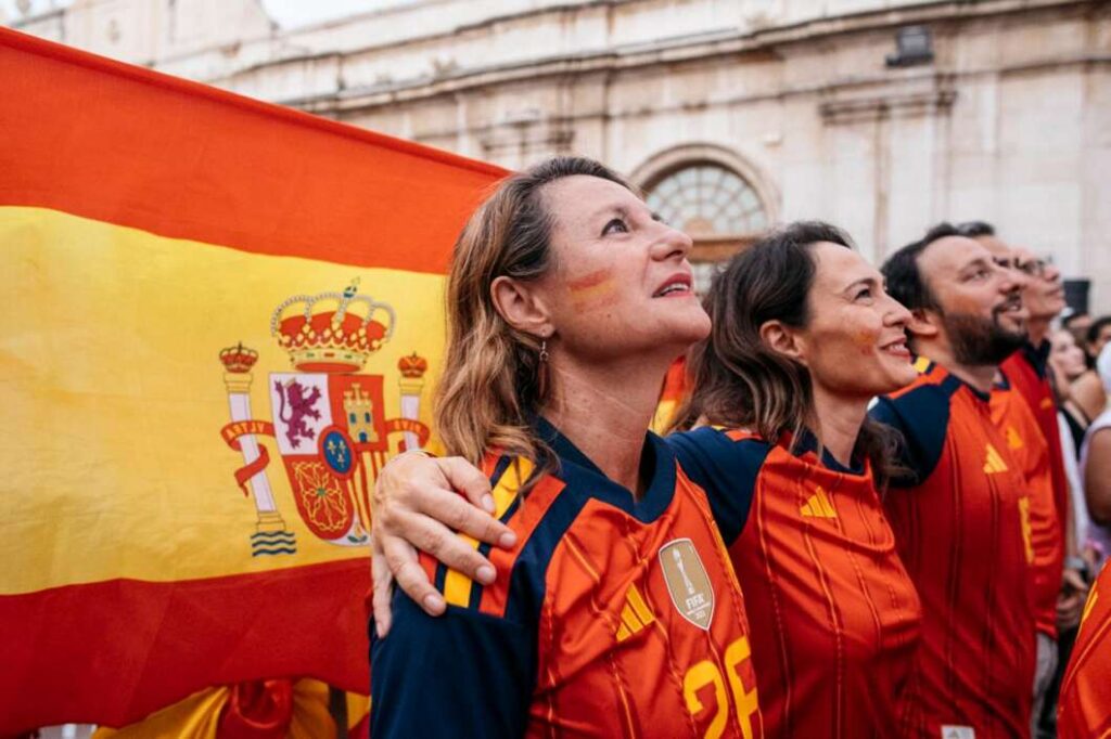 Final del mundial España Argentina en la plaza Mayor