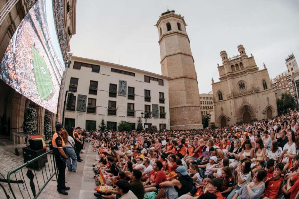 Final del mundial España Argentina en la plaza Mayor