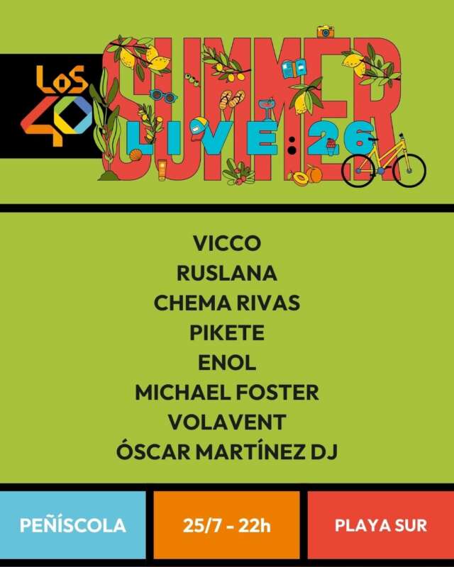 Peñíscola acoge este sábado el cierre valenciano de LOS40 Summer Live 2026