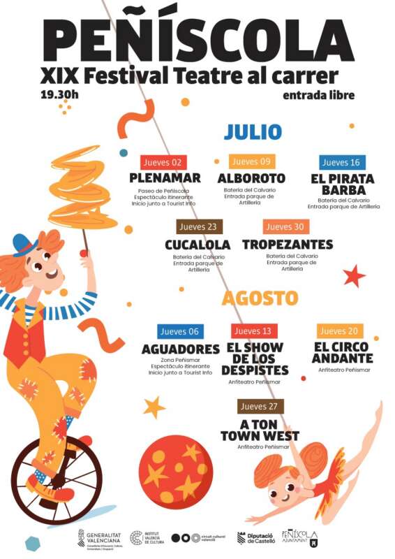 Peñíscola celebra la XIX edición del Festival de Teatre al Carrer con nueve funciones
