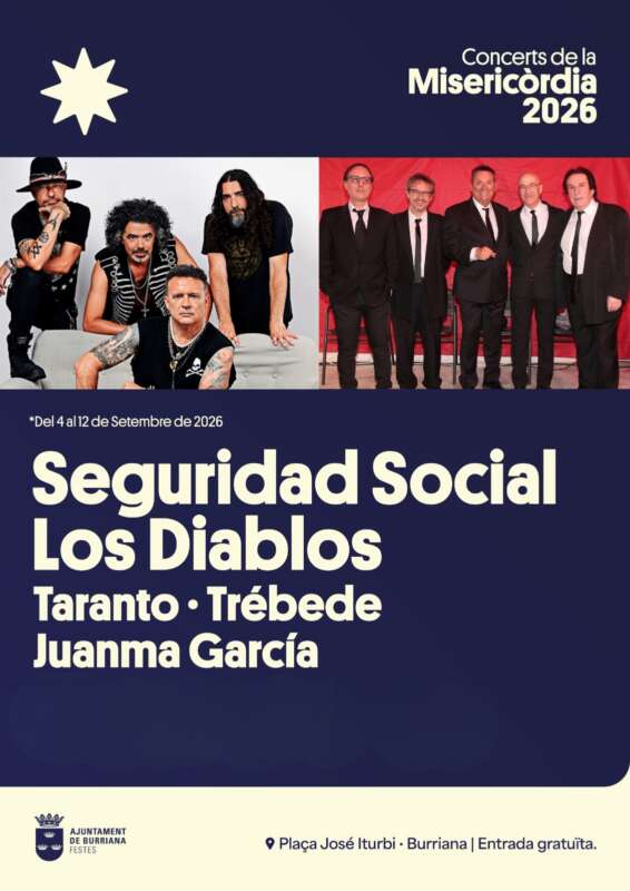 Burriana anuncia tres grans concerts per a les seues festes
