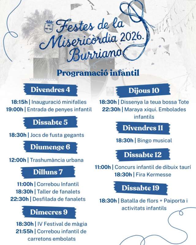 Burriana prepara unes festes infantils plenes d’activitats
