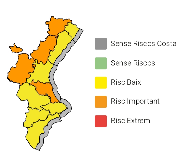 Castellón afronta una tarde de avisos naranjas por lluvias y tormentas