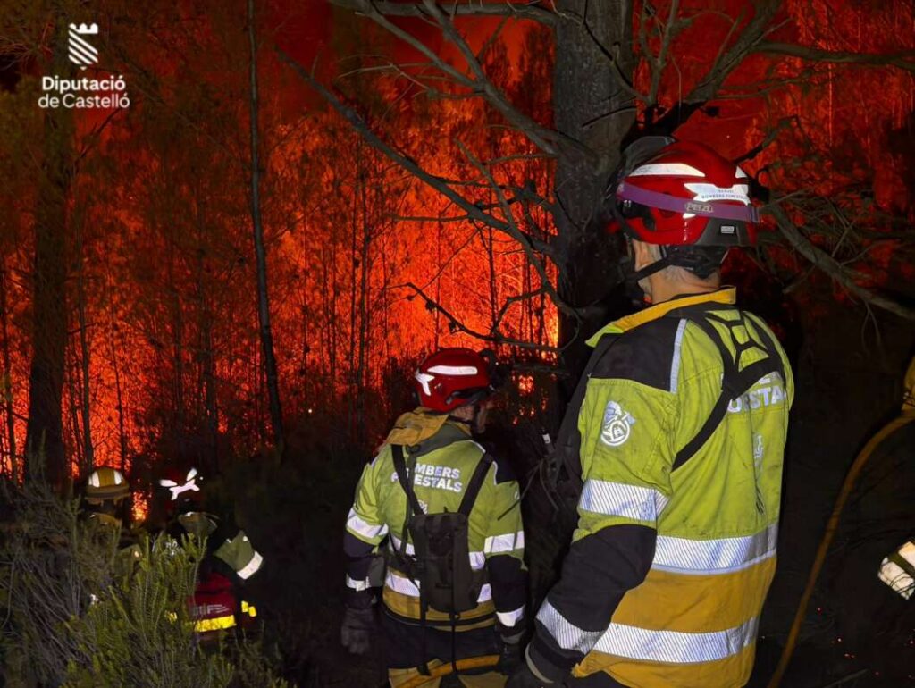 Más de 30 medios trabajan en el incendio forestal de Segorbe