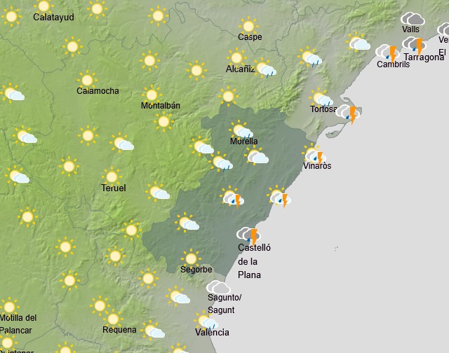aemet mapa previsión lluvias Castellón