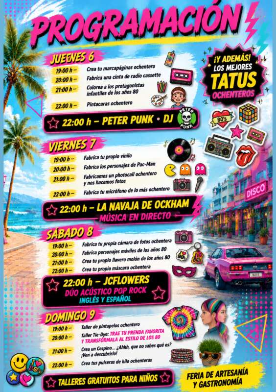 Moncofa revive los años 80 con una feria llena de música, talleres y nostalgia