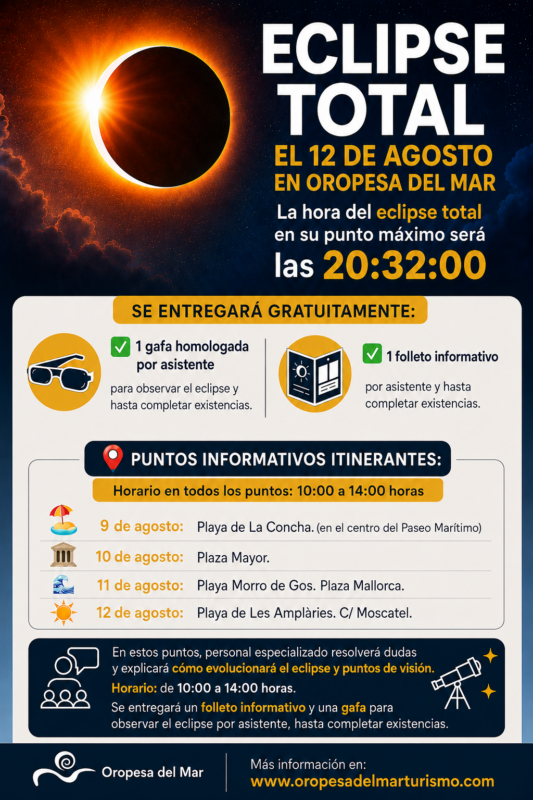 Oropesa del Mar prepara el dispositivo para el eclipse solar