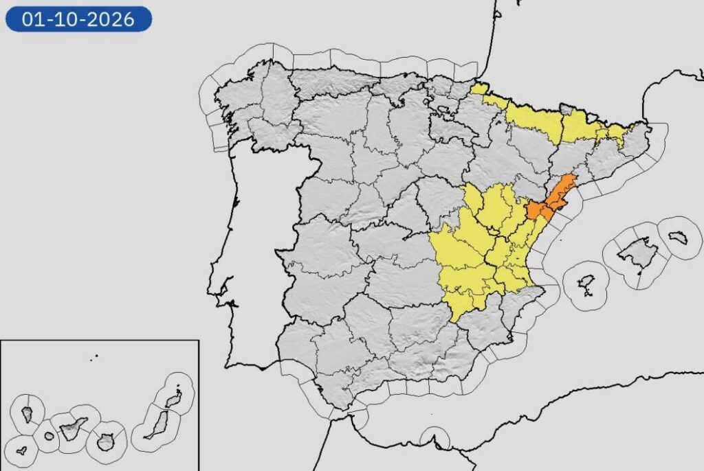 aemet mapa 1 octubre 2026