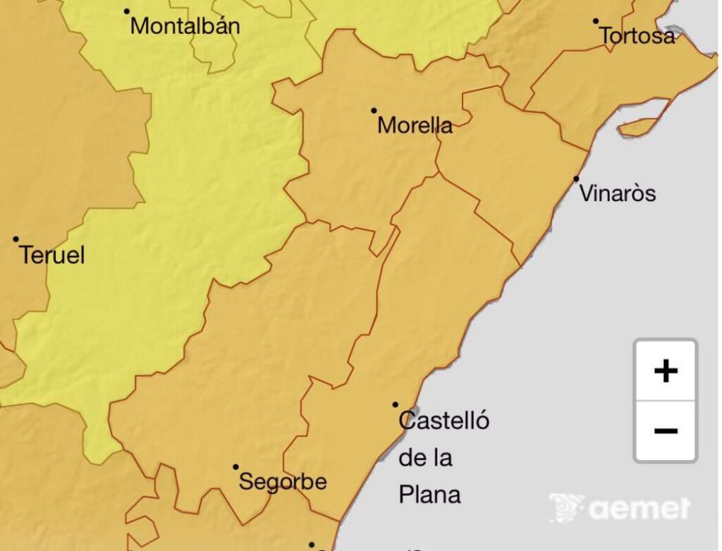 Castellón activa la alerta naranja por lluvias y tormentas muy fuertes