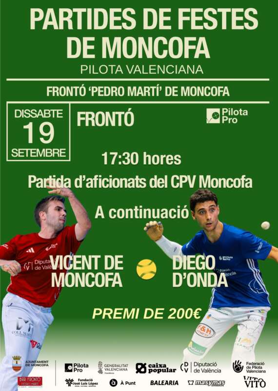 Diego d’Onda conquista Moncofa en una partida de pilota valenciana èpica