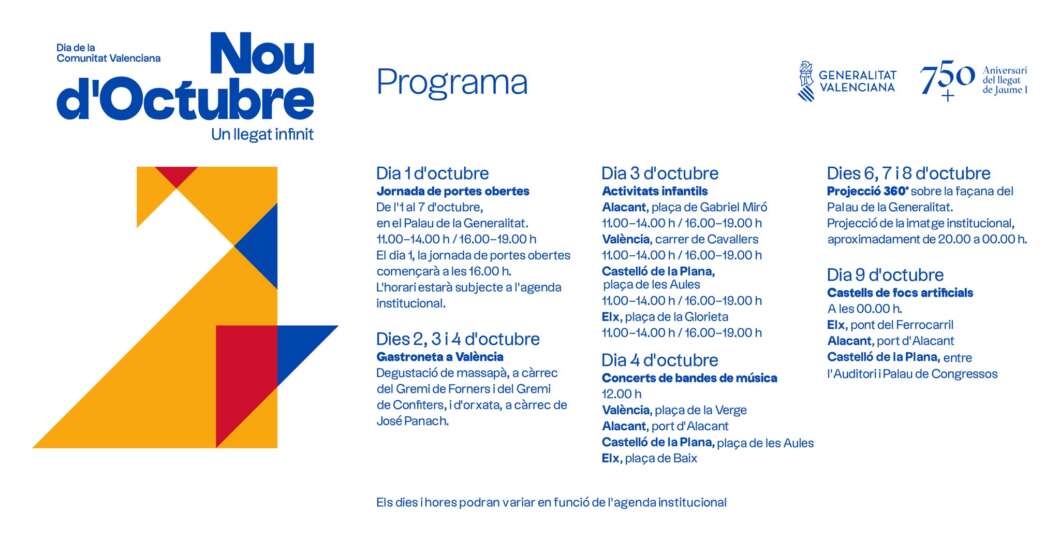 Así será el Nou d’Octubre dedicado a Jaume I: música, pólvora y cultura