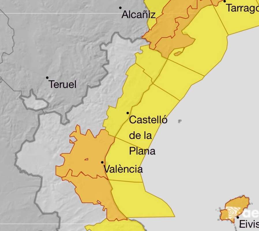 Las lluvias mantienen en alerta amarilla a Castellón durante este lunes
