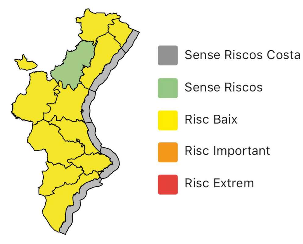 Las lluvias vuelven a Castellón y dejan a la provincia en alerta amarilla