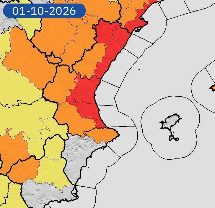 Previsión de precipitaciones de Aemet 011026
