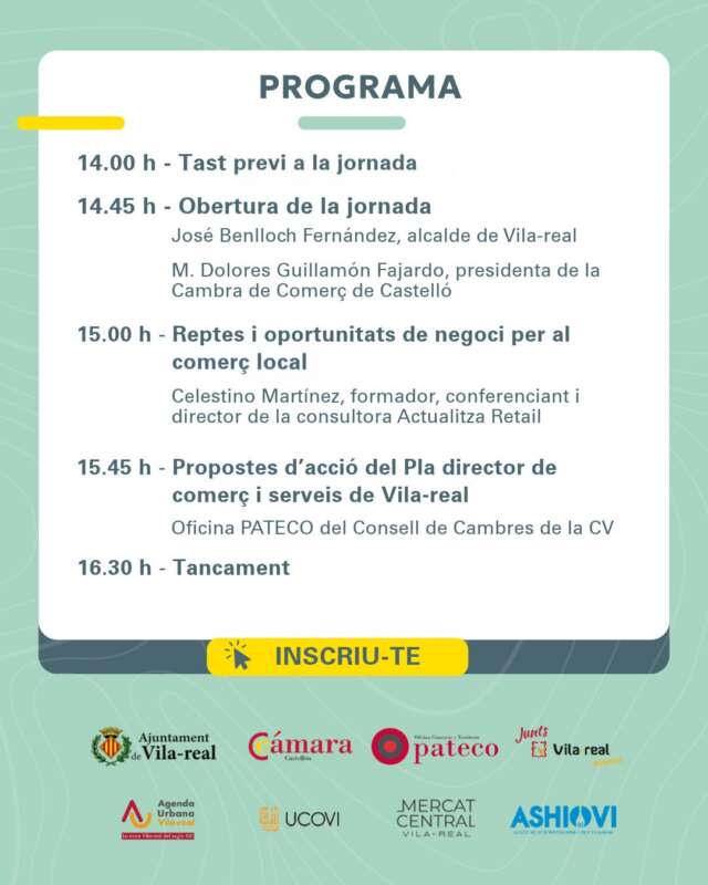 L’Ajuntament i la Cambra de Comerç de Castelló donaran a conéixer el 26 d’octubre les propostes del Pla Director de Comerç i Serveis, elaborat durant prop d’un any